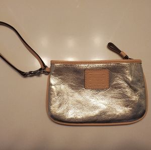Coach metallic wristlet